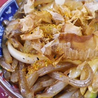 簡単つまみ、つきコン玉ねぎの生姜ポン酢